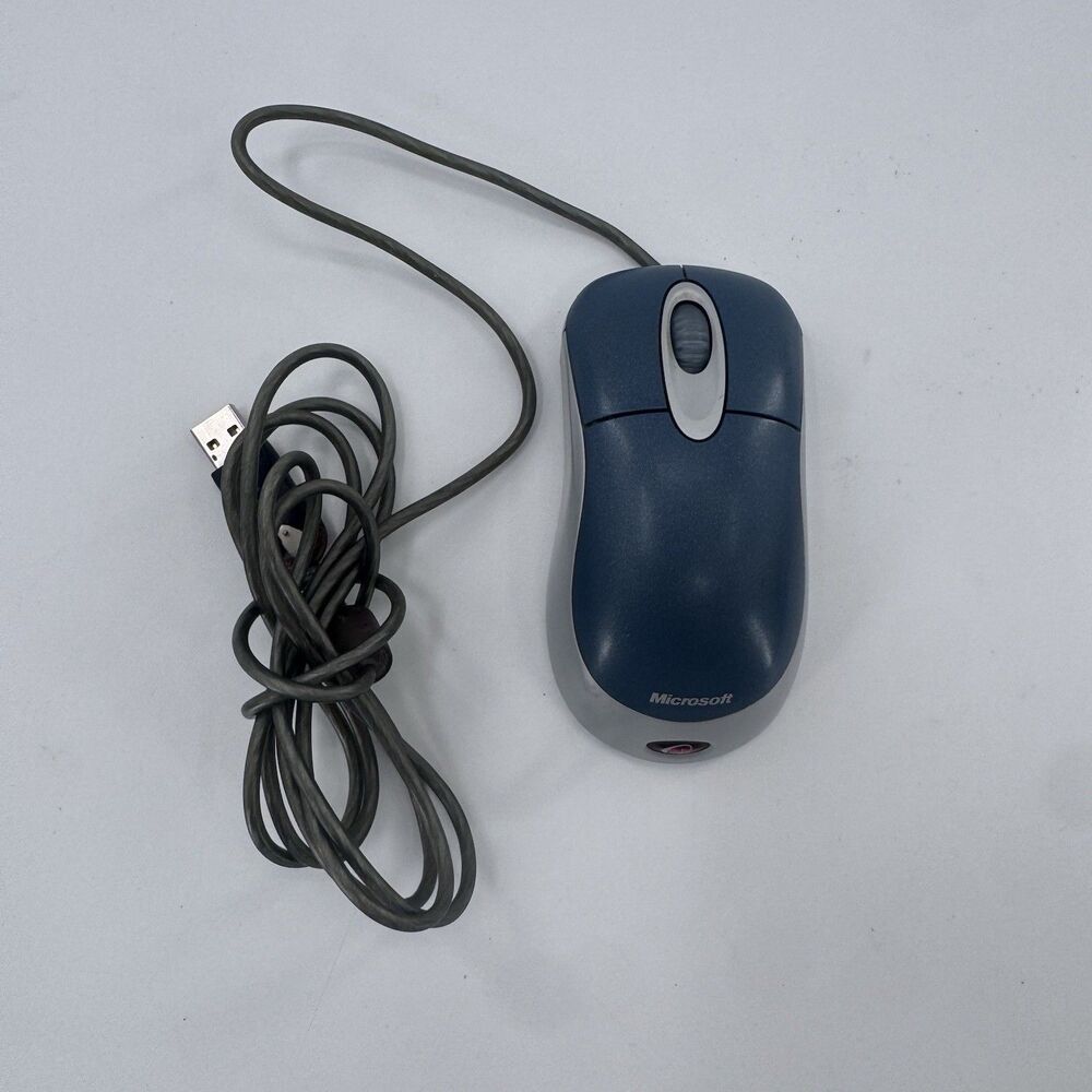 Microsoft Optical Mouse Blue USB and PS/2 Compatible Model X08-72983 Tested